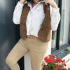 Veste sans manches chocolat Iris