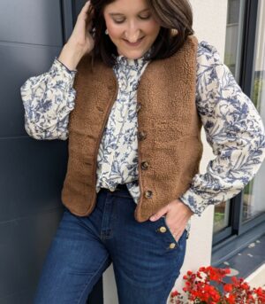 Veste sans manches chocolat Iris