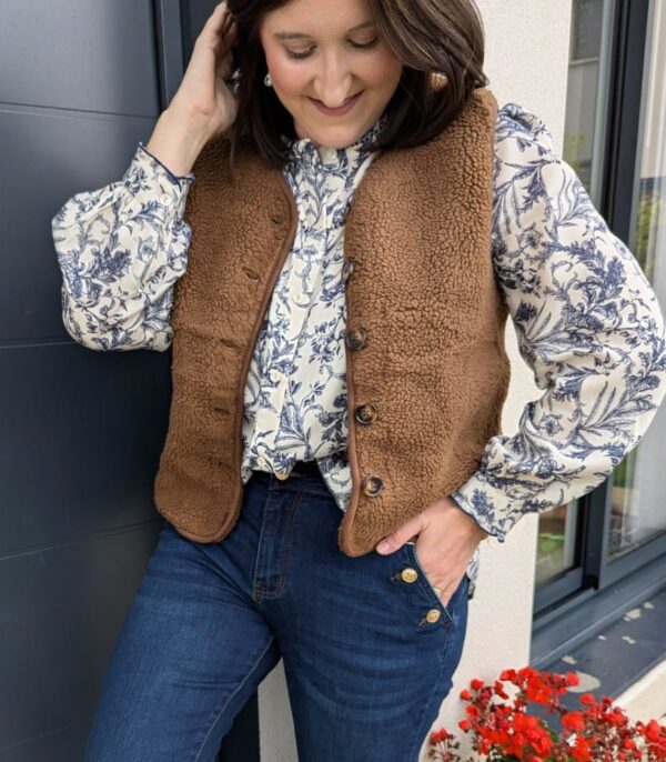 Veste sans manches chocolat Iris