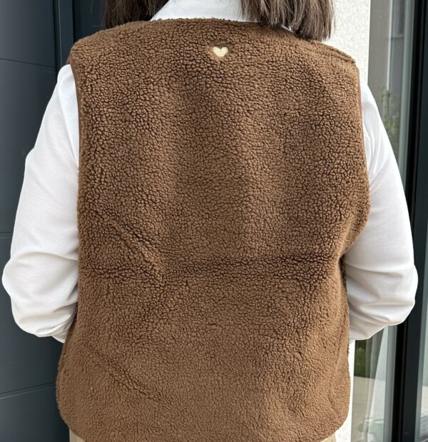 Veste sans manches chocolat Iris